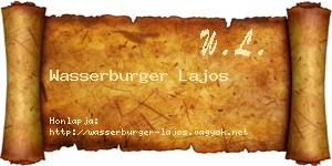 Wasserburger Lajos névjegykártya