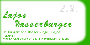 lajos wasserburger business card